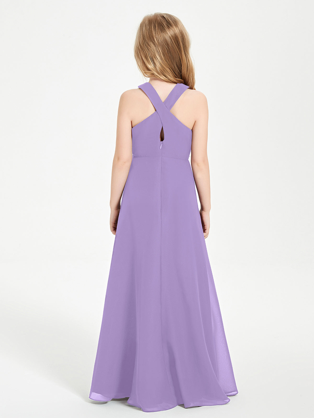 Grecian Neckline Long Dresses for Junior Bridesmaids Tahiti